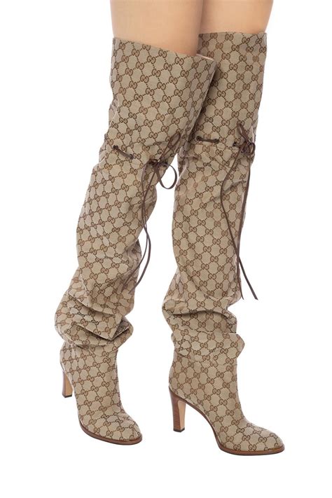 gucci boots sale cheap|Gucci monogram thigh high boots.